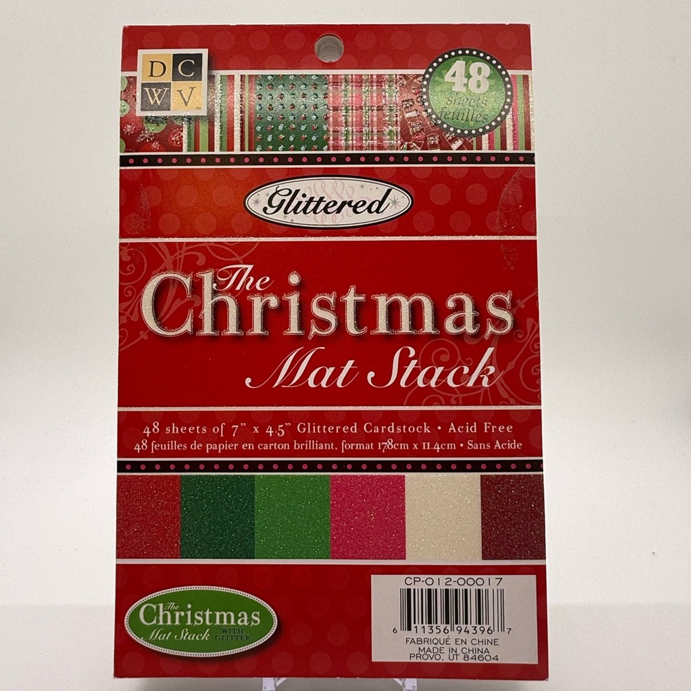 DCWV Glittered Christmas Mat Stack Craft Cardstock